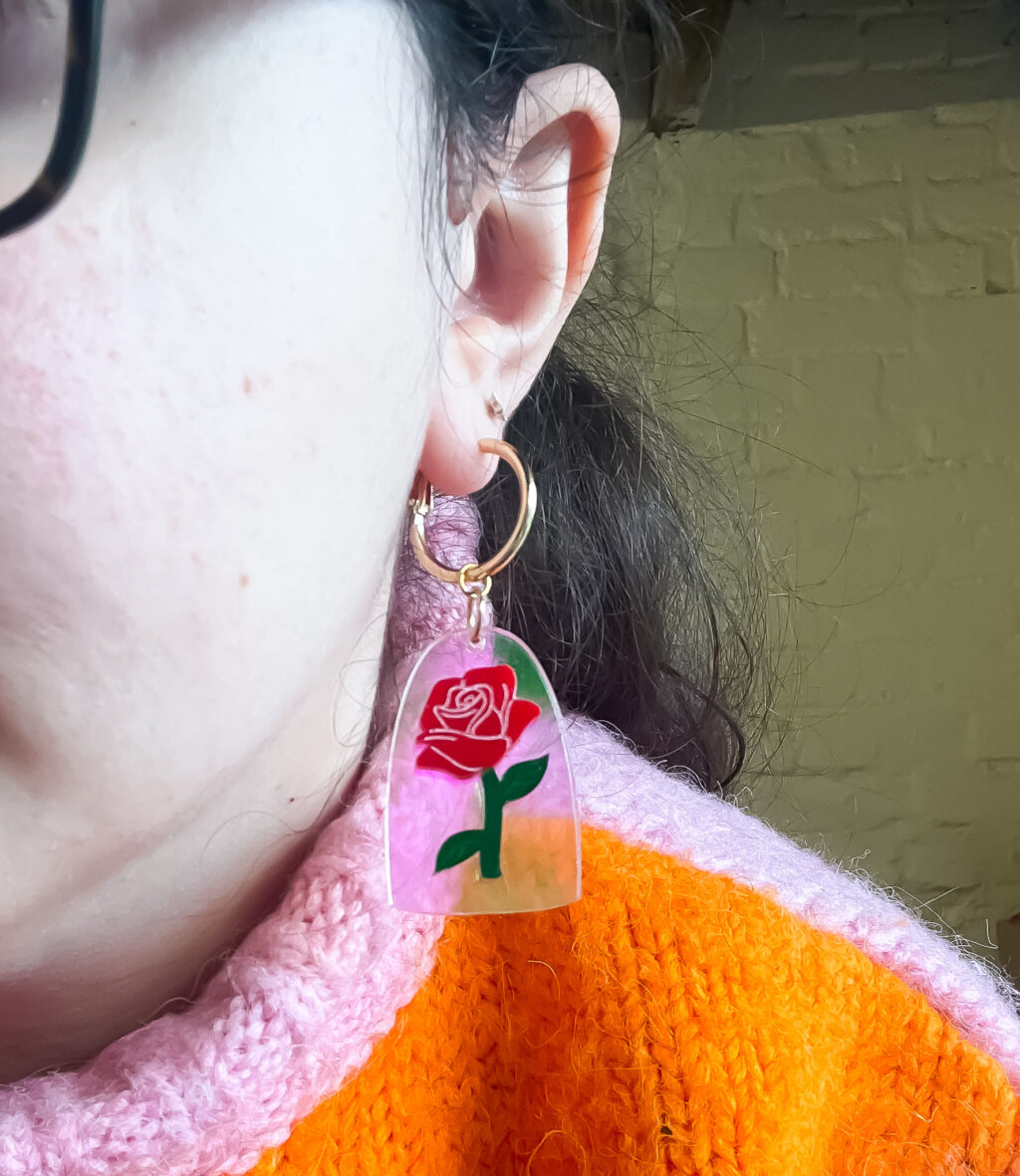 Enchanted Rose Dangle Earrings