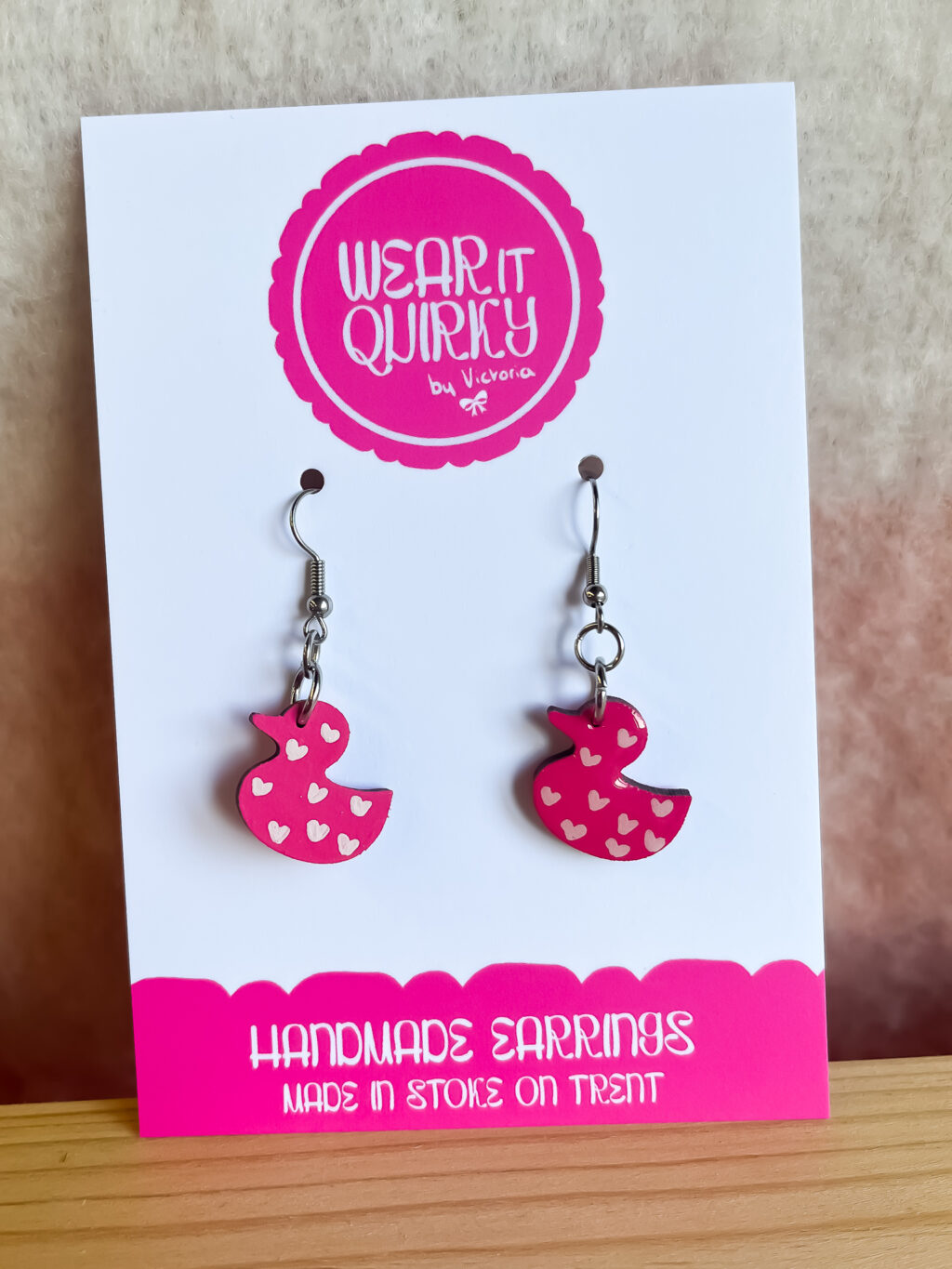 Valentine Ducks Large Earrings