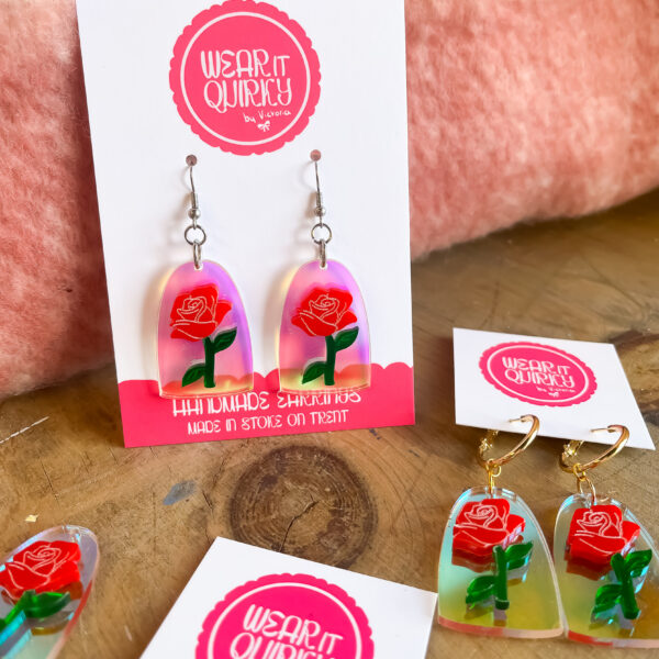 Enchanted Rose Dangle Earrings