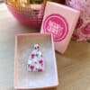 Pink Floral Bottle Kiln Brooch