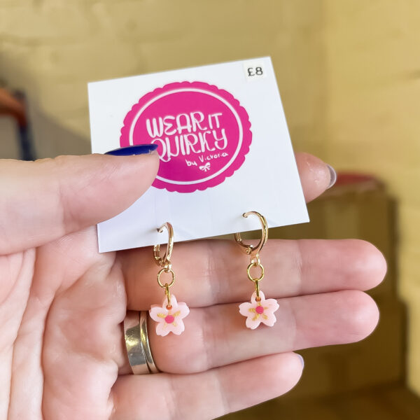 Mini Cherry Blossom Dangle Earrings