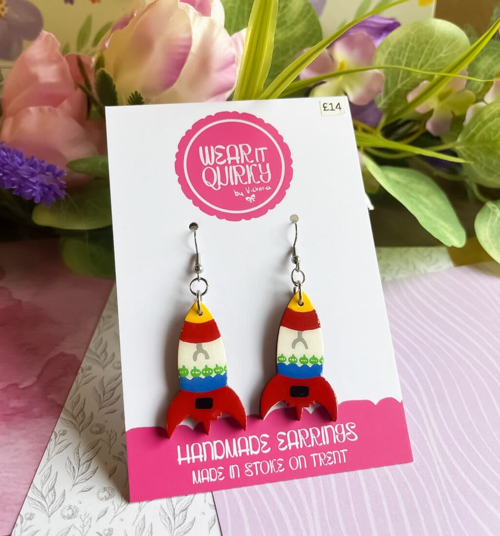 Rocket Ship Dangle Earrings