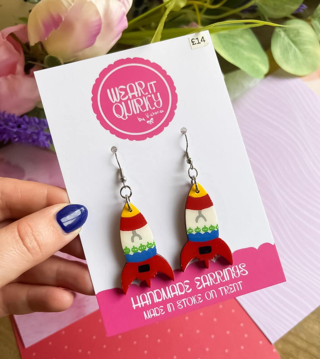 Rocket Ship Dangle Earrings