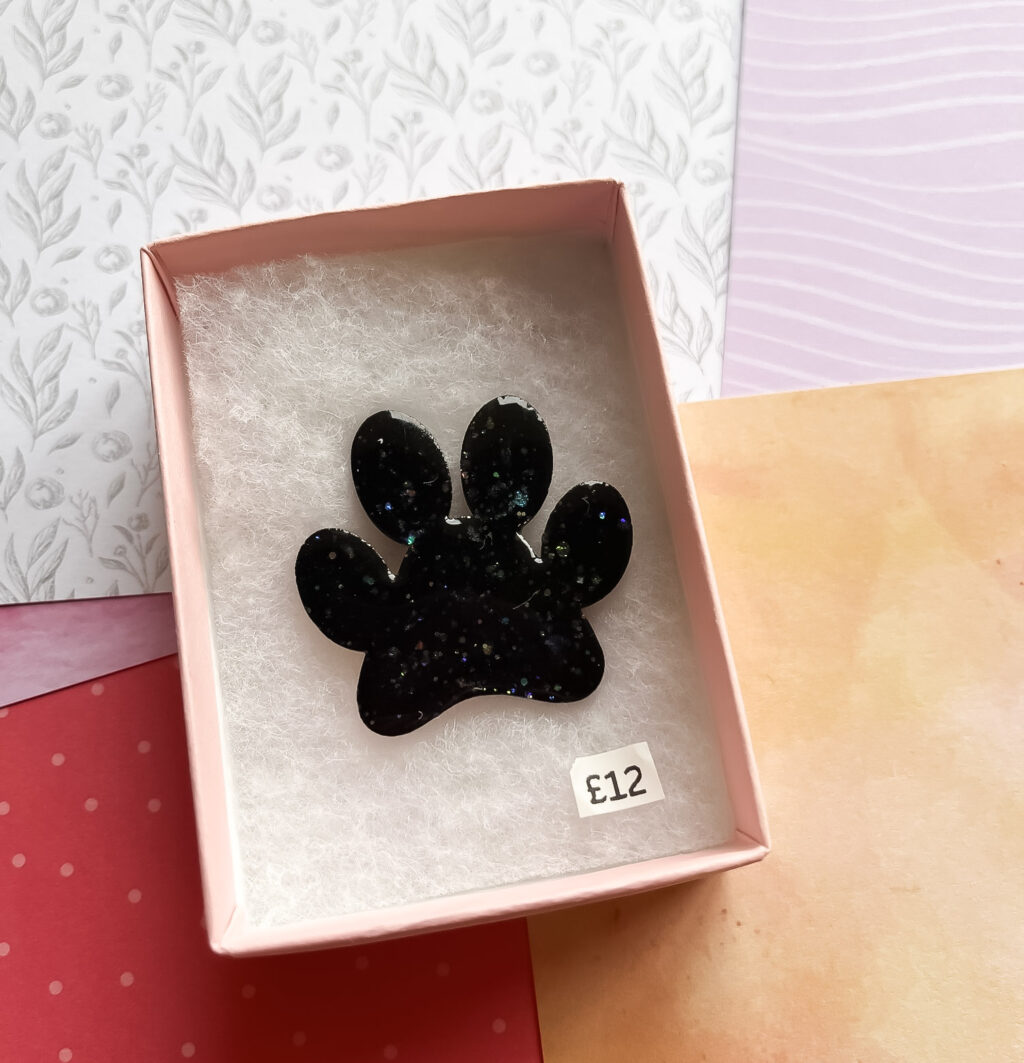 Black Dog Paw Brooch