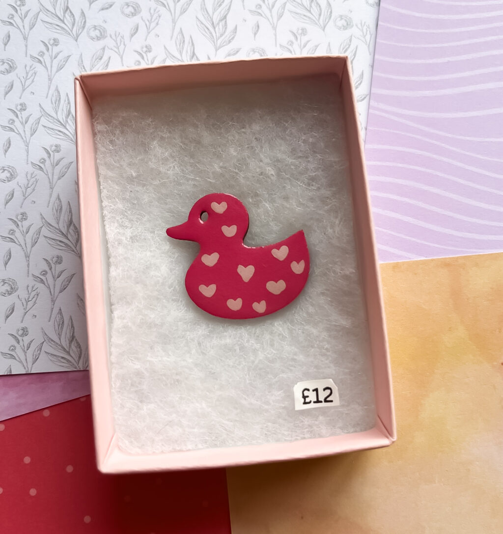 Valentines Duck Brooch