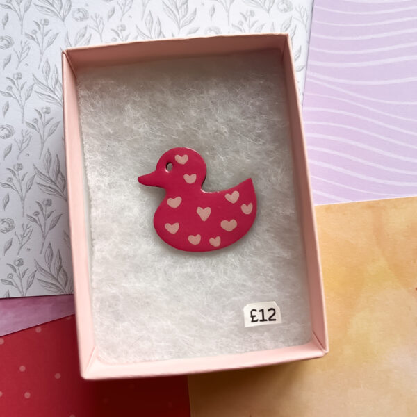 Valentines Duck Brooch