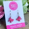 Pink Bow Dangle Earrings