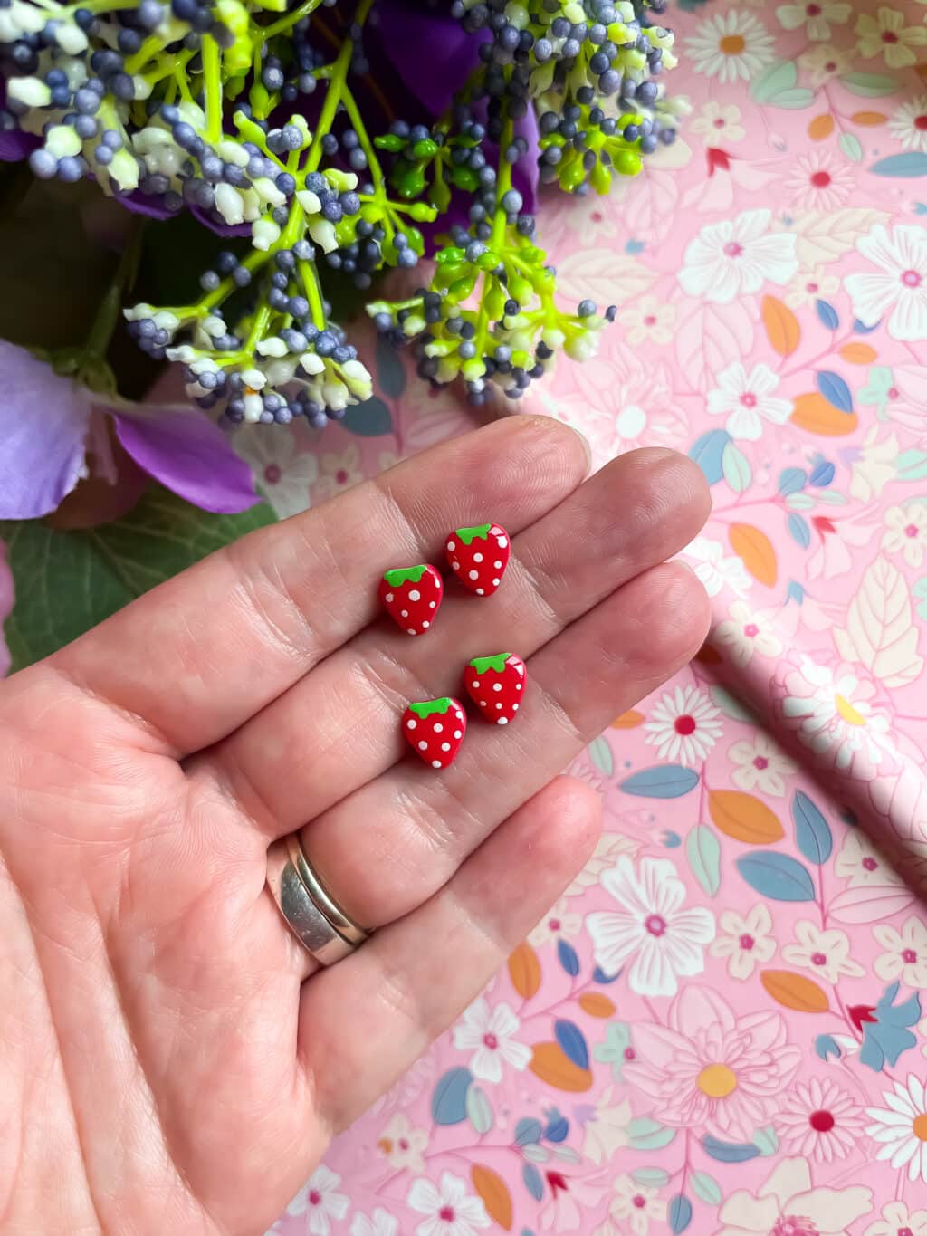 Mini Strawberry Stud Earrings