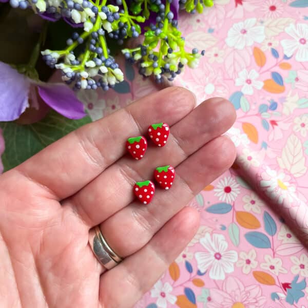 Mini Strawberry Stud Earrings