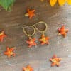 Orange Starfish Dangle Earrings