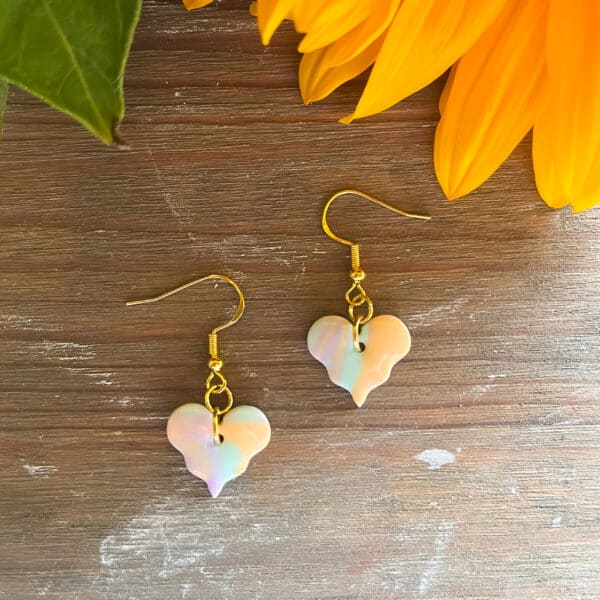 Pastel Heart Dangle Earrings