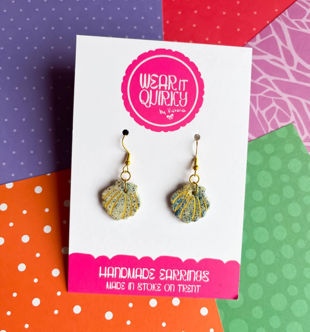 Sparkle Shell Dangle Earrings