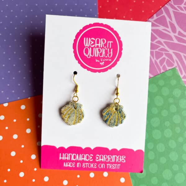 Sparkle Shell Dangle Earrings