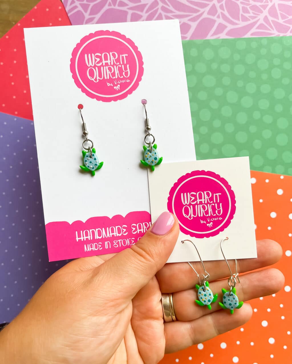 Small Turtle Dangle Earrings