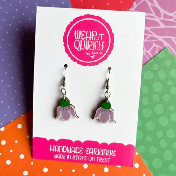 Purple Flower Dangle Earrings