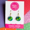 Monstera Glitter Dangle Earrings