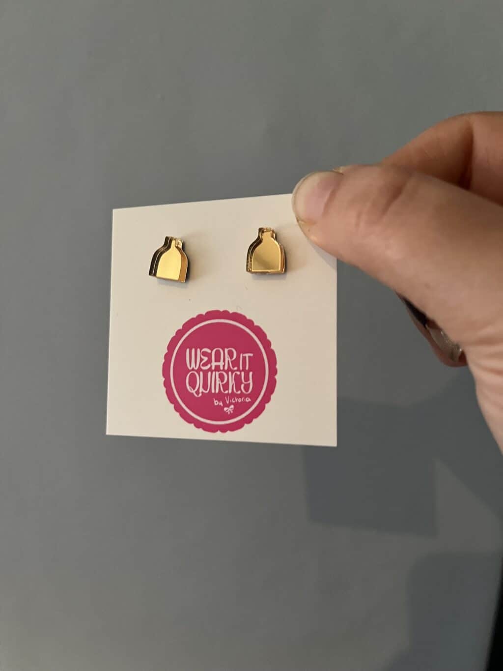 Gold Bottle Kiln Stud Earrings