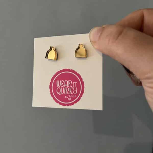 Gold Bottle Kiln Stud Earrings