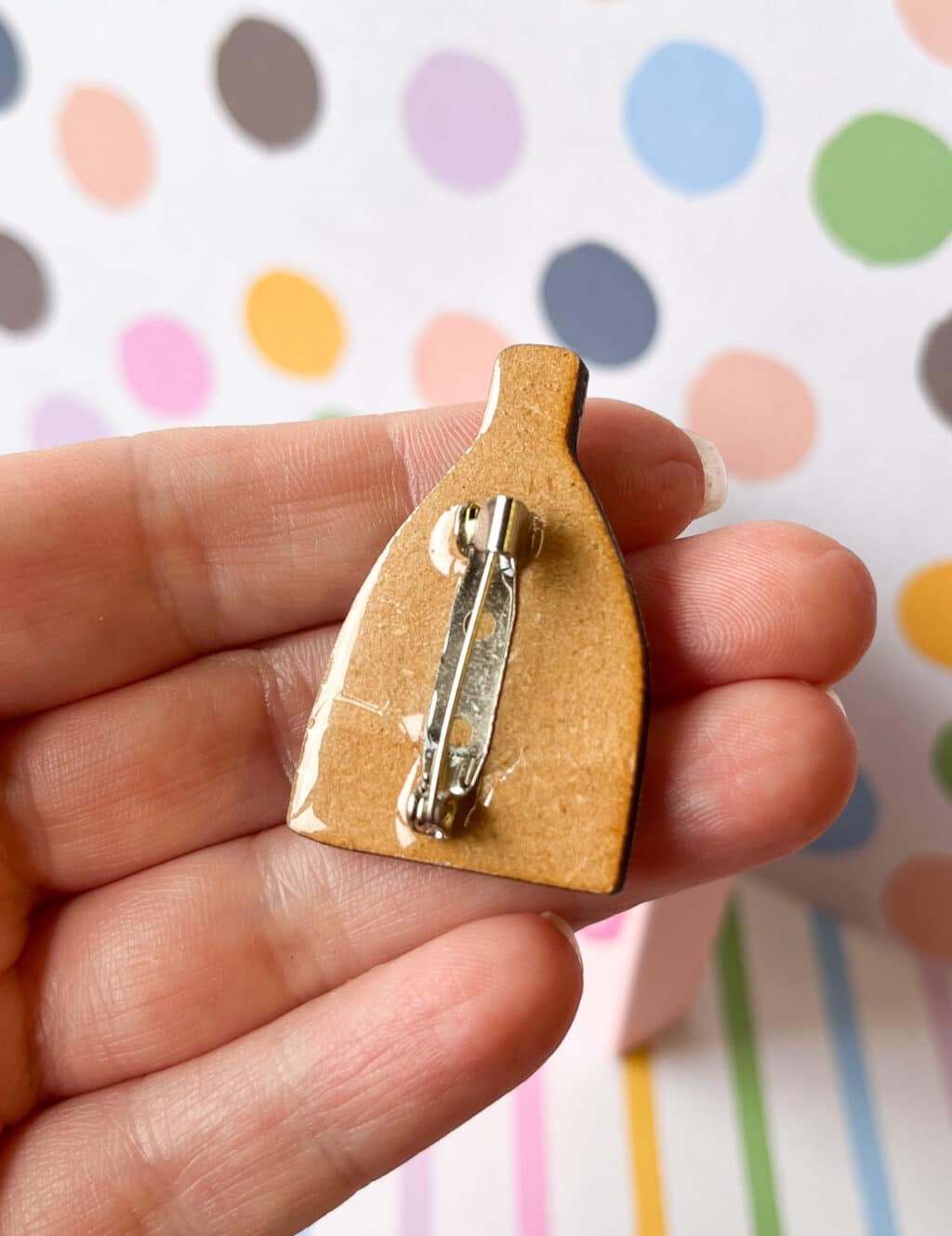 Pink Floral Bottle Kiln Brooch