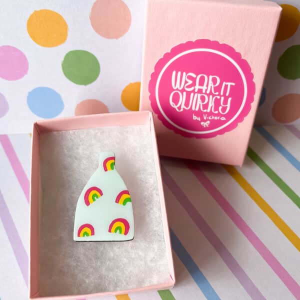 Rainbow Bottle Kiln Brooch