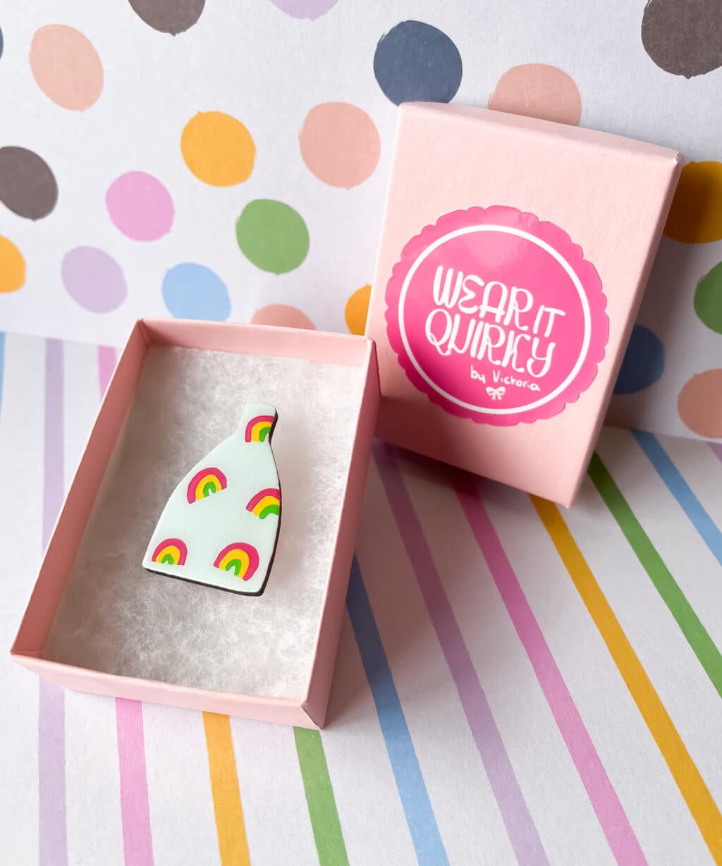 Rainbow Bottle Kiln Brooch