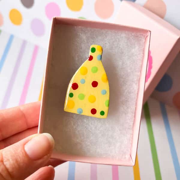 Polka Dot Bottle Kiln Brooch