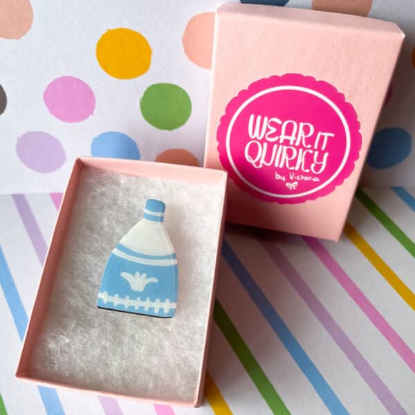 Wedgwood Blue Bottle Kiln Brooch