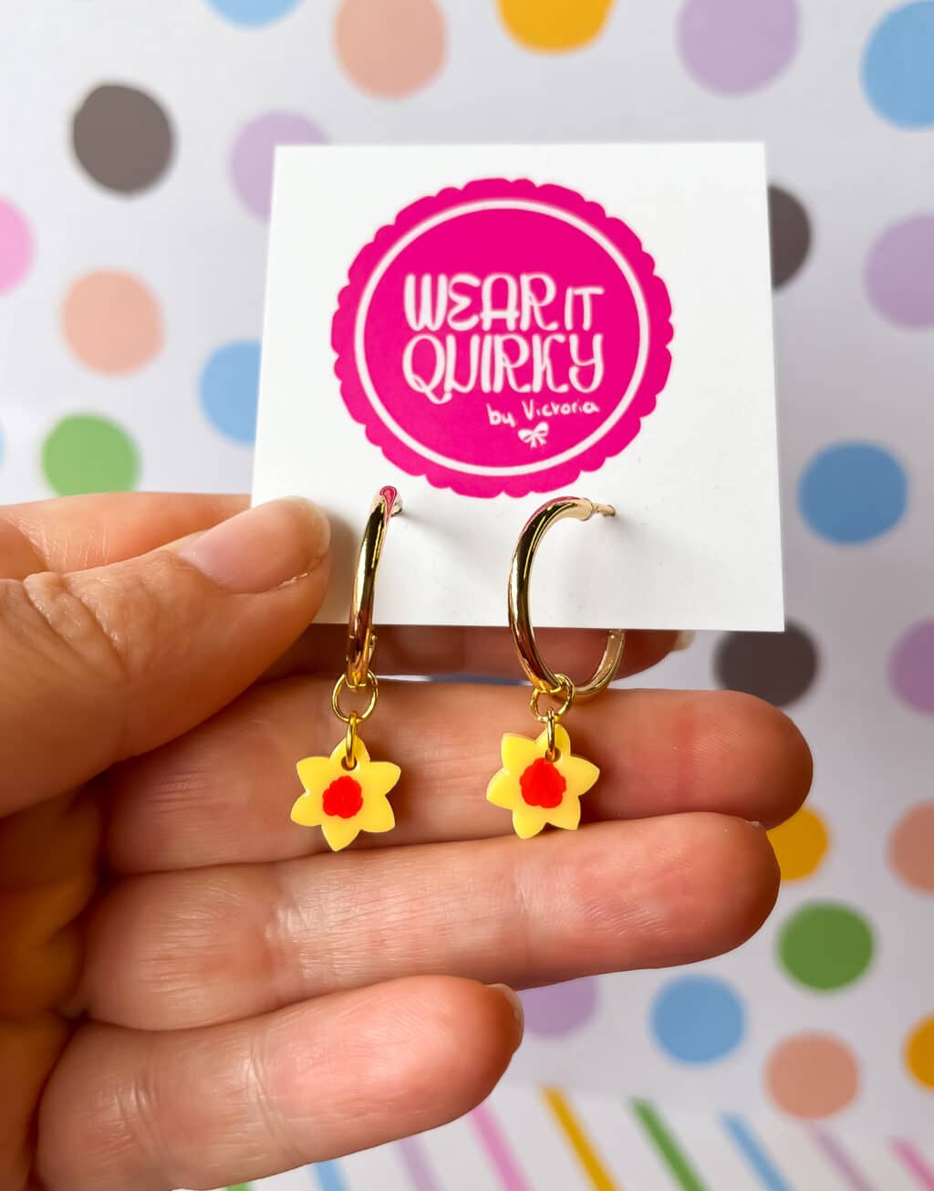 Mini Daffodil Dangle Earrings