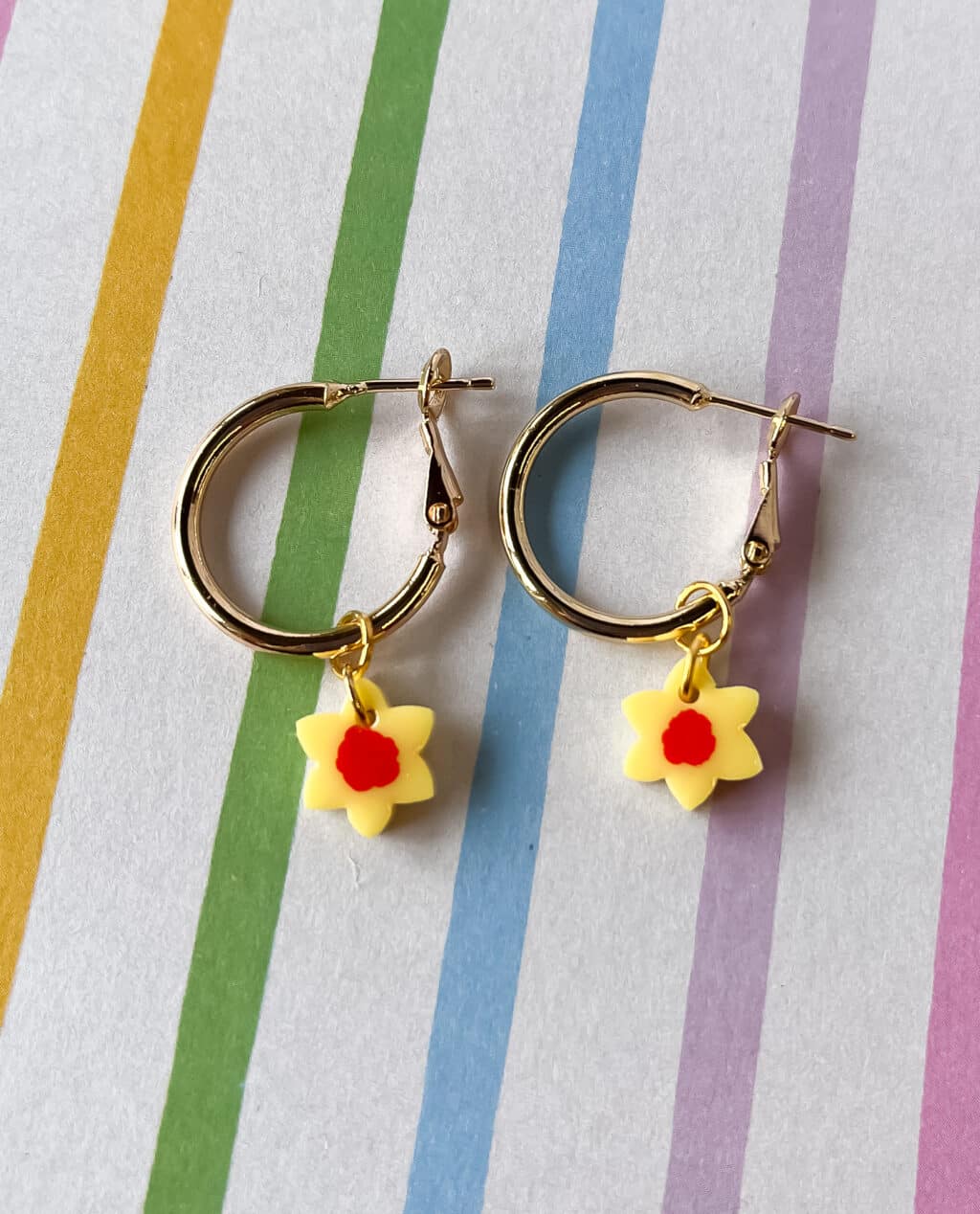 Mini Daffodil Dangle Earrings
