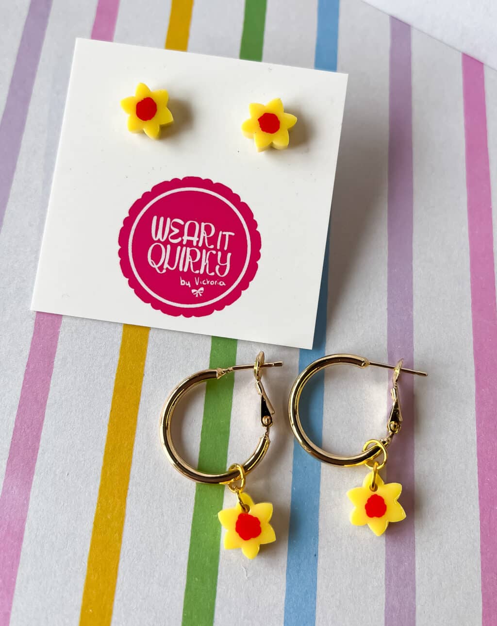 Mini Daffodil Dangle Earrings