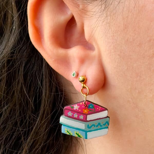 Book Stack Dangle Earrings