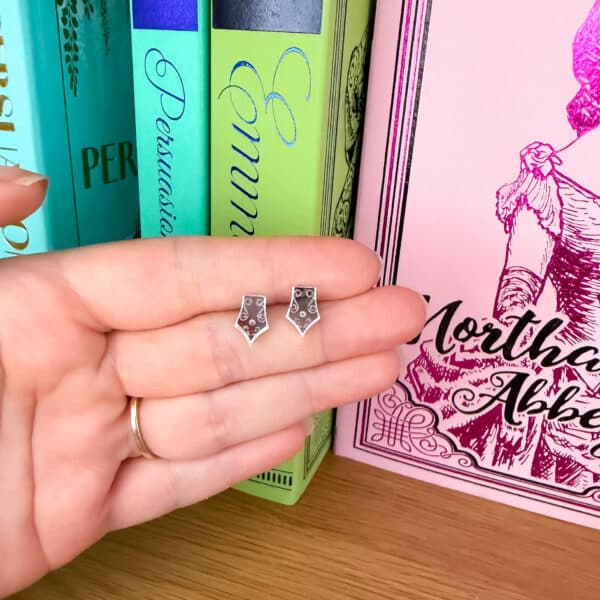 Etched Silver Ink Nib Stud Earrings